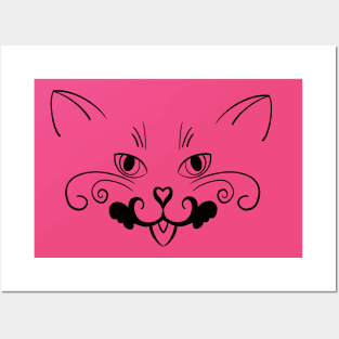 Whimsical cat Posters and Art